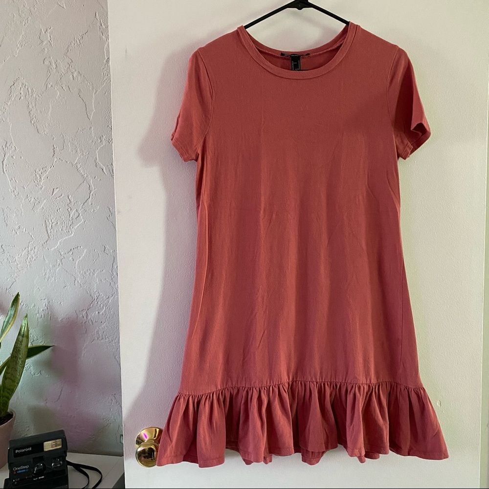 Pink ruffle bottom ballerina tshirt dress